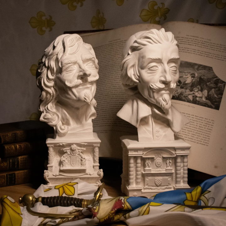 Lot grands bustes – Cardinal Richelieu & Cyrano – XVIIᵉ siècle