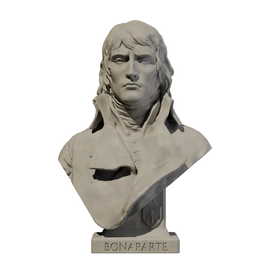 Buste en plâtre de Napoléon Bonaparte tournant sur lui-même