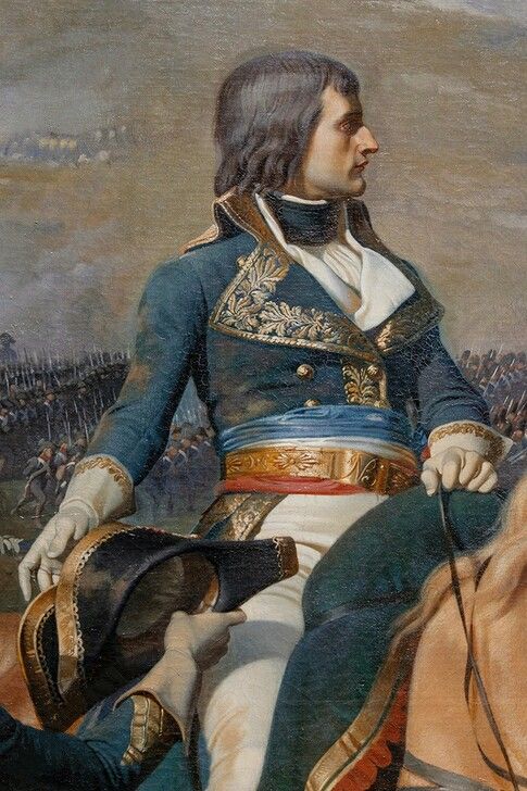 Peinture de Bonaparte, jeune général d'Italie, à cheval